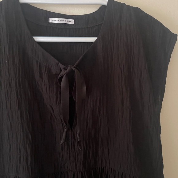 Robin Piccone FIONA FLOUNCY DRESS Black Textured size medium - Picture 2 of 11